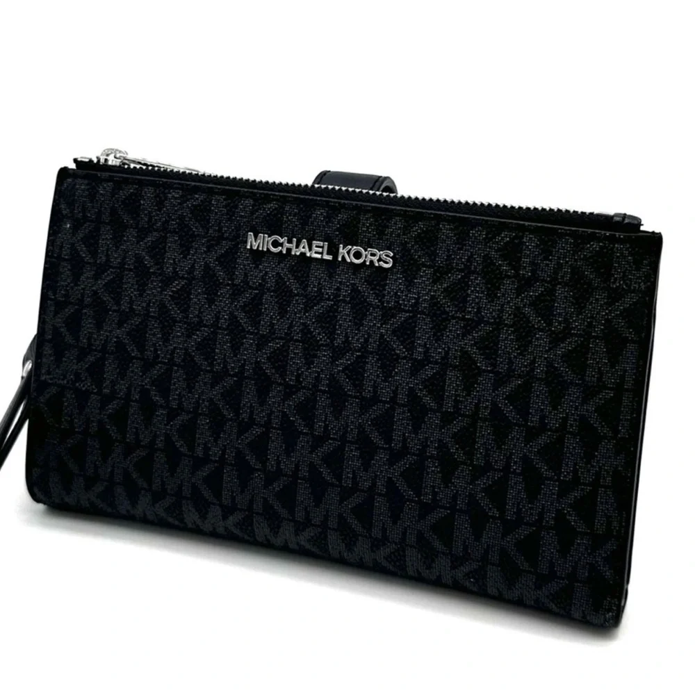 Michael Kors Large Double Zip Wallet Wristlet Black